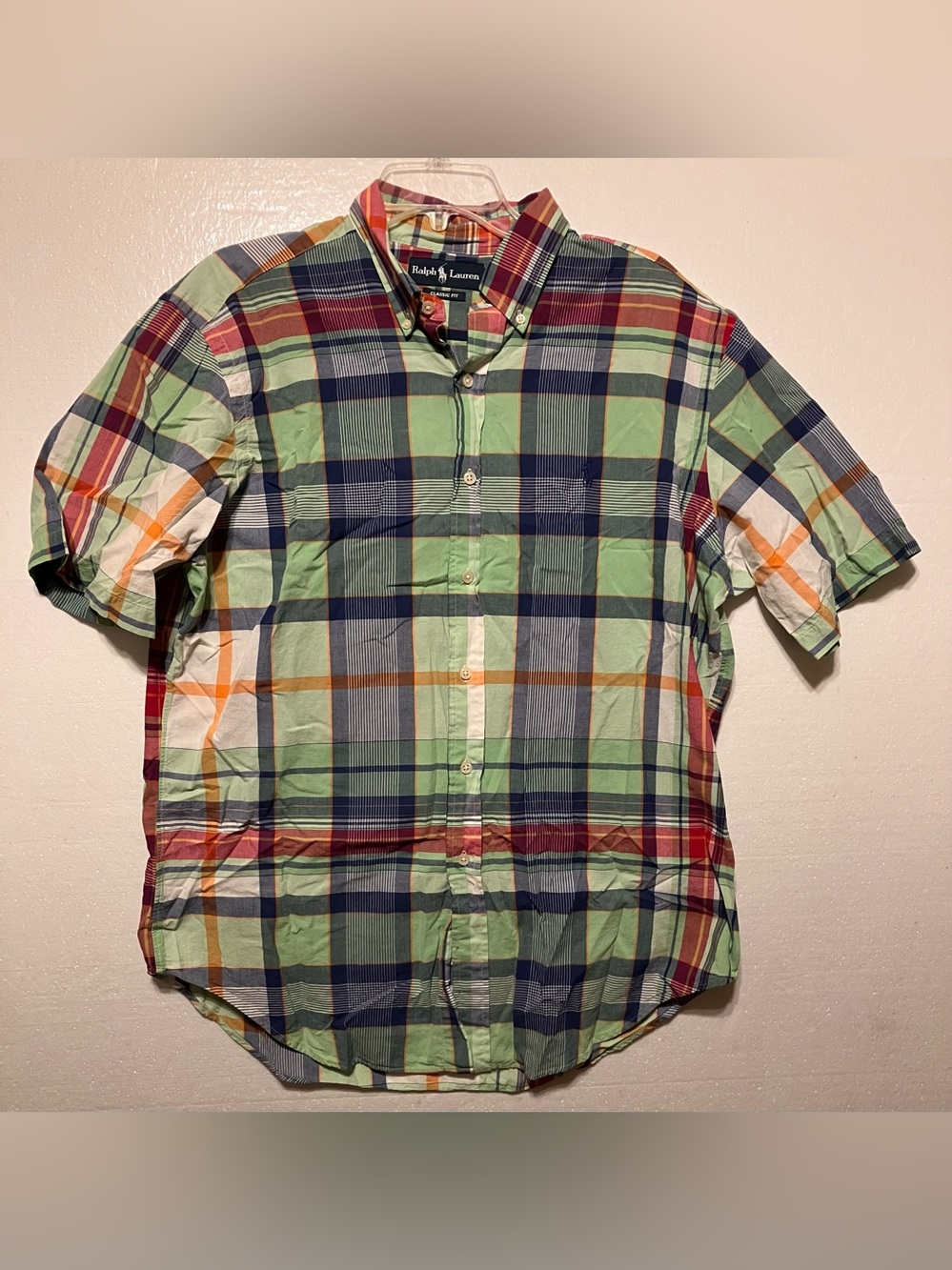Ralph Lauren L Multi-Color Plaid Short-Sleeve Button-Down Shirt